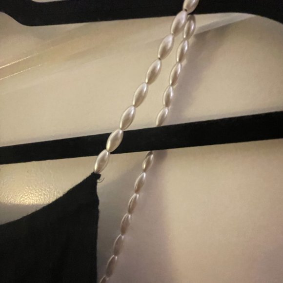 SOLD: NOT ON POSHMARK - Black Tank Top with fake pearls for straps - Picture 2 of 4
